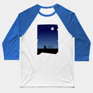 night Cycling alone Baseball T-Shirt